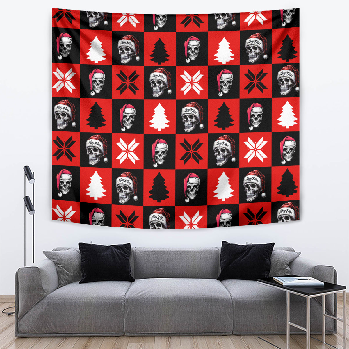 Scary Skeleton Tapestry Skeleton Inside Ugly Christmas - Wonder Print Shop