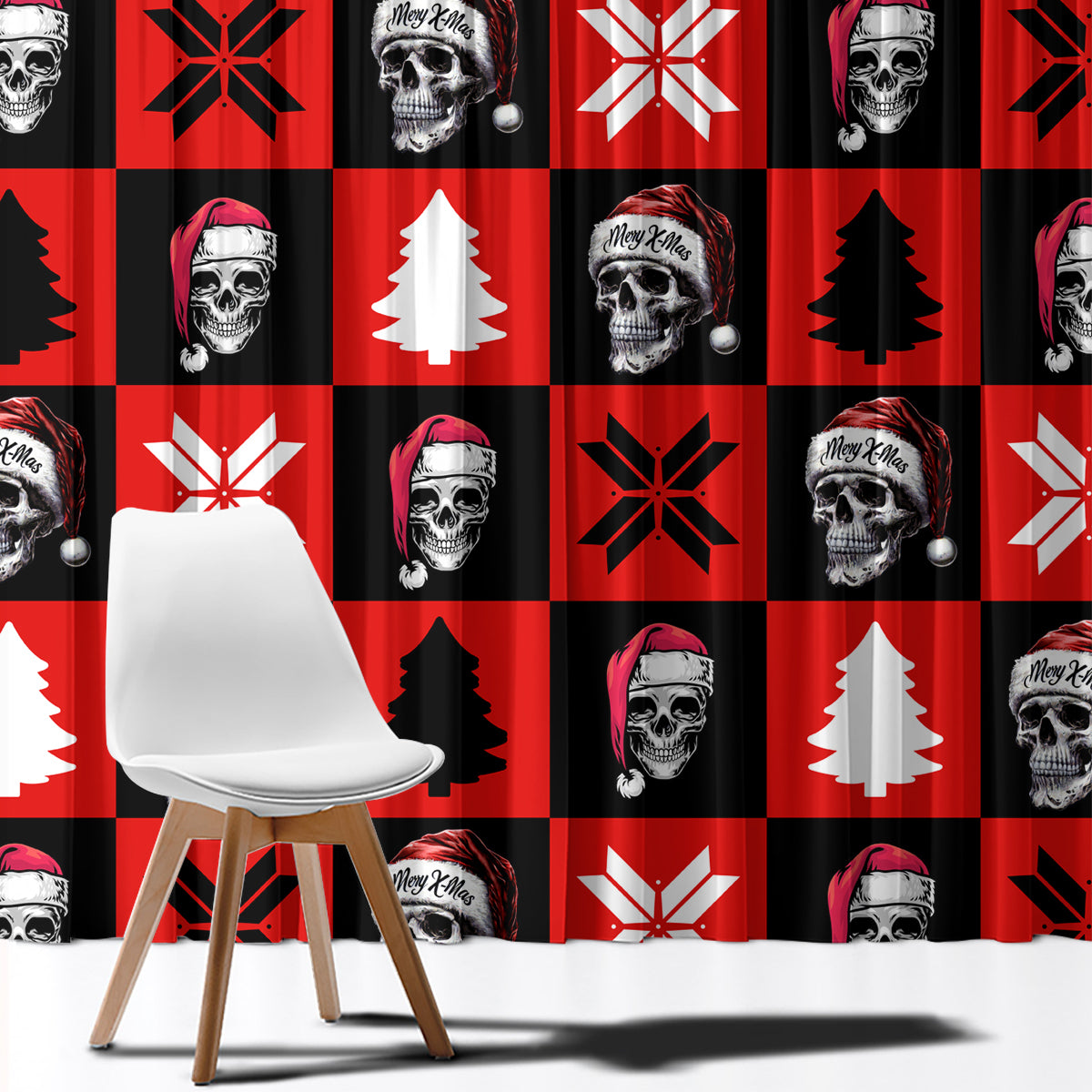 Scary Skeleton Window Curtain Skeleton Inside Ugly Christmas - Wonder Print Shop