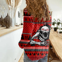 Scary Skeleton Women Casual Shirt Skeleton Inside Ugly Christmas - Wonder Print Shop