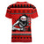 Scary Skeleton Women V Neck T Shirt Skeleton Inside Ugly Christmas - Wonder Print Shop