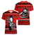 Scary Skeleton Women V Neck T Shirt Skeleton Inside Ugly Christmas - Wonder Print Shop