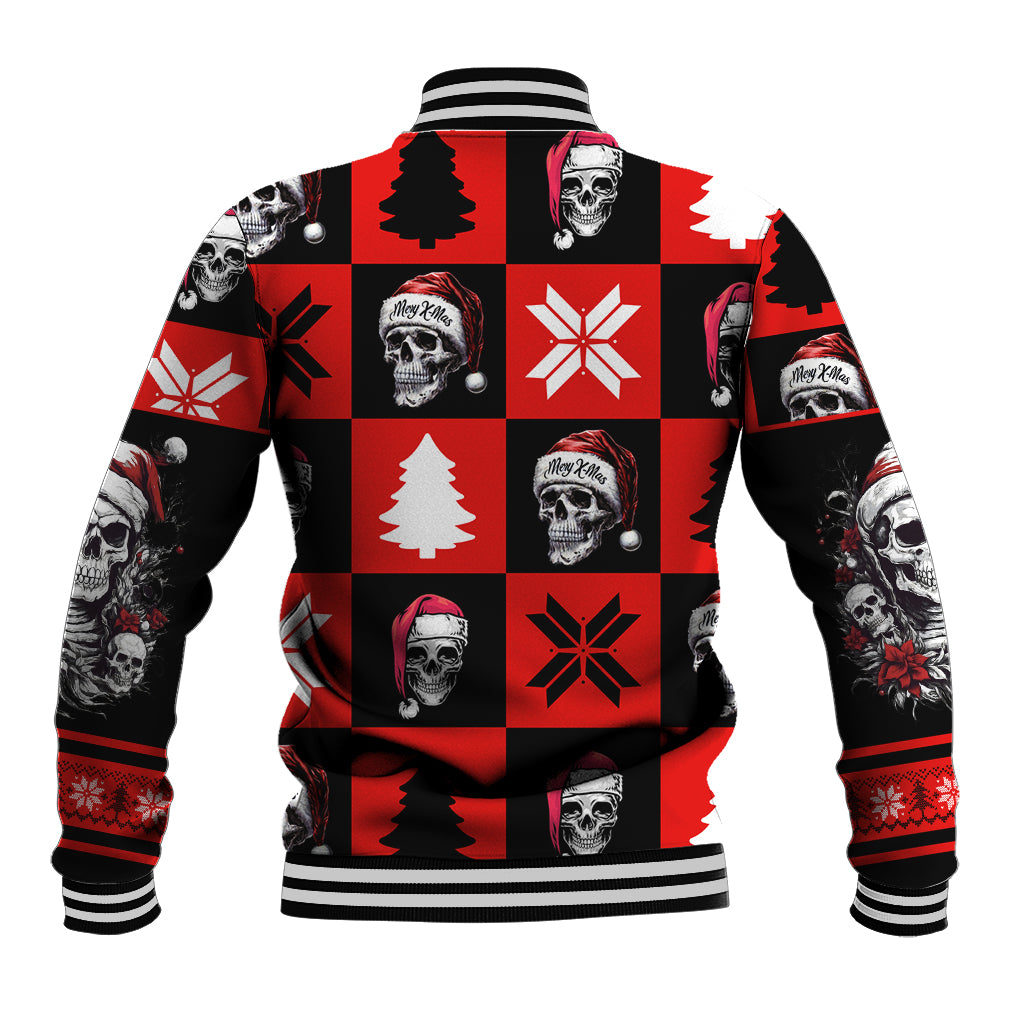 Skull Santa Baseball Jacket Pattern Skull Santa Ugly Christmas - Wonder Print Shop