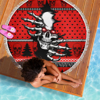 Skull Santa Beach Blanket Pattern Skull Santa Ugly Christmas - Wonder Print Shop