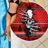 Skull Santa Beach Blanket Pattern Skull Santa Ugly Christmas - Wonder Print Shop