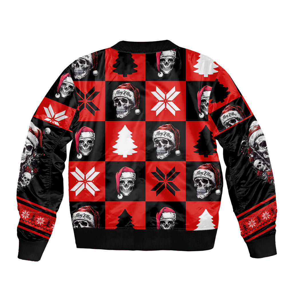 Skull Santa Bomber Jacket Pattern Skull Santa Ugly Christmas - Wonder Print Shop