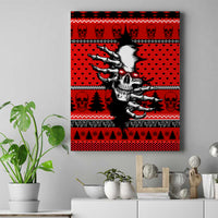 Skull Santa Canvas Wall Art Pattern Skull Santa Ugly Christmas - Wonder Print Shop