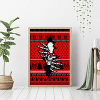 Skull Santa Canvas Wall Art Pattern Skull Santa Ugly Christmas - Wonder Print Shop