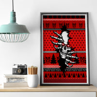 Skull Santa Canvas Wall Art Pattern Skull Santa Ugly Christmas - Wonder Print Shop