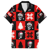 Skull Santa Family Matching Long Sleeve Bodycon Dress and Hawaiian Shirt Pattern Skull Santa Ugly Christmas - Wonder Print Shop