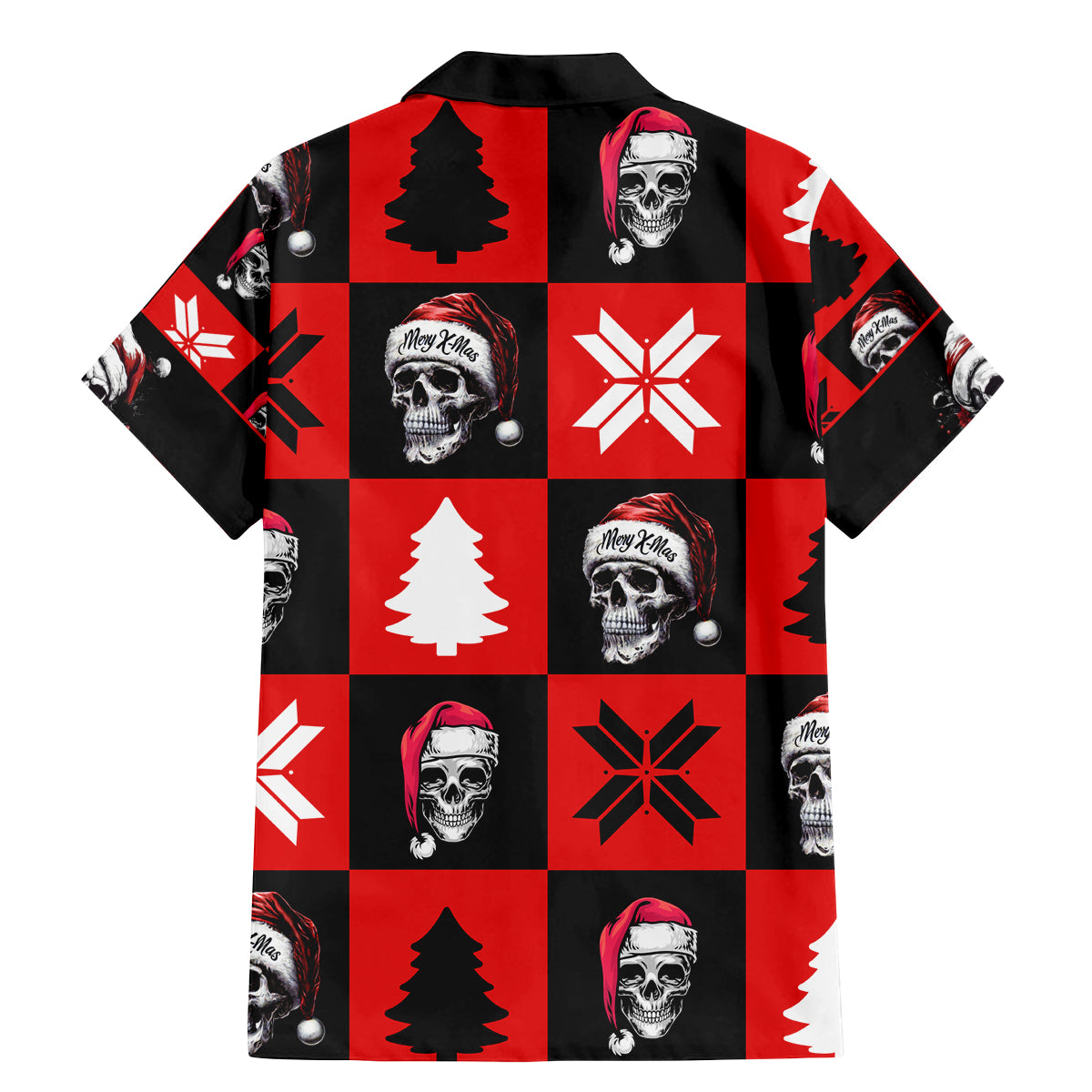 Skull Santa Family Matching Mermaid Dress and Hawaiian Shirt Pattern Skull Santa Ugly Christmas - Wonder Print Shop