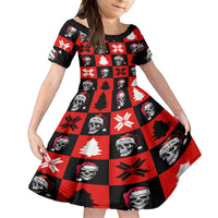 Skull Santa Family Matching Off Shoulder Maxi Dress and Hawaiian Shirt Pattern Skull Santa Ugly Christmas - Wonder Print Shop