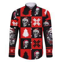 Skull Santa Family Matching Off Shoulder Short Dress and Hawaiian Shirt Pattern Skull Santa Ugly Christmas - Wonder Print Shop