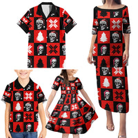Skull Santa Family Matching Puletasi Dress and Hawaiian Shirt Pattern Skull Santa Ugly Christmas - Wonder Print Shop