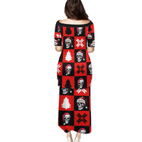 Skull Santa Family Matching Puletasi Dress and Hawaiian Shirt Pattern Skull Santa Ugly Christmas - Wonder Print Shop