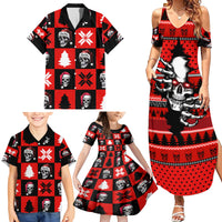 Skull Santa Family Matching Summer Maxi Dress and Hawaiian Shirt Pattern Skull Santa Ugly Christmas - Wonder Print Shop