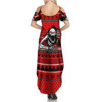 Skull Santa Family Matching Summer Maxi Dress and Hawaiian Shirt Pattern Skull Santa Ugly Christmas - Wonder Print Shop
