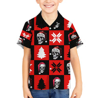 Skull Santa Family Matching Summer Maxi Dress and Hawaiian Shirt Pattern Skull Santa Ugly Christmas - Wonder Print Shop