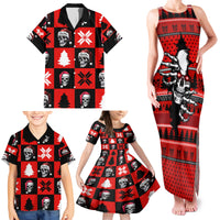 Skull Santa Family Matching Tank Maxi Dress and Hawaiian Shirt Pattern Skull Santa Ugly Christmas - Wonder Print Shop