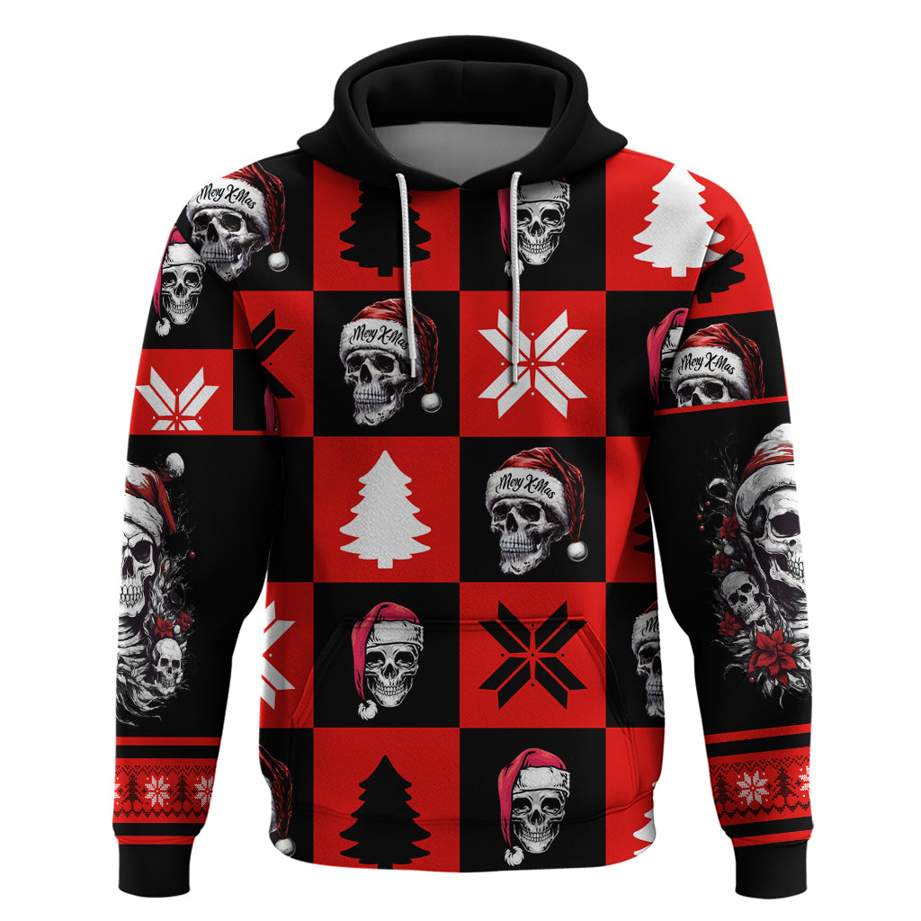 Skull Santa Hoodie Pattern Skull Santa Ugly Christmas - Wonder Print Shop
