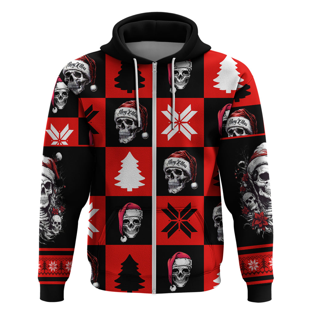 Skull Santa Hoodie Pattern Skull Santa Ugly Christmas - Wonder Print Shop