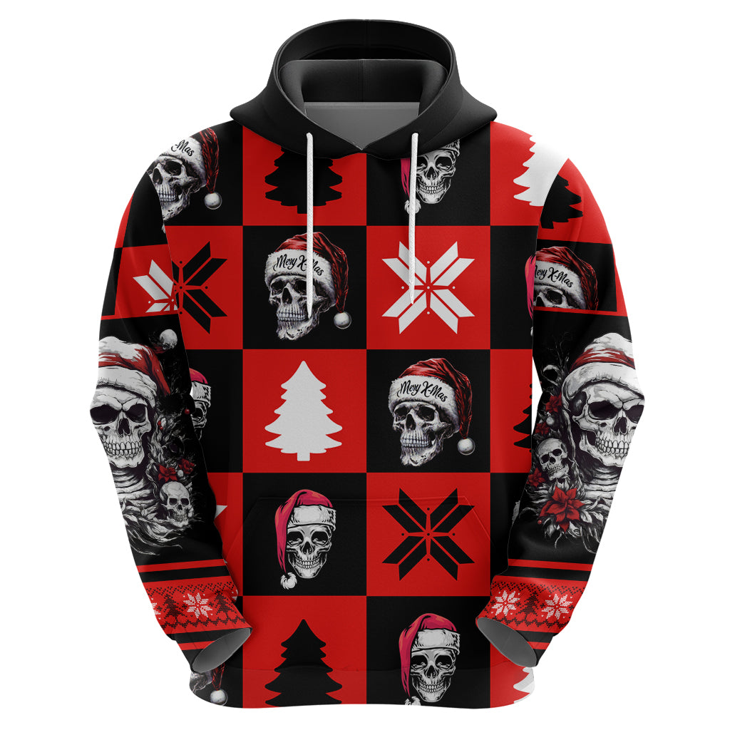Skull Santa Hoodie Pattern Skull Santa Ugly Christmas - Wonder Print Shop