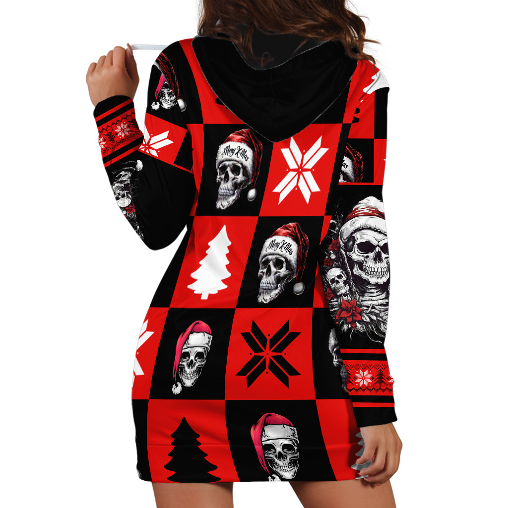 Skull Santa Hoodie Dress Pattern Skull Santa Ugly Christmas - Wonder Print Shop
