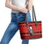 Skull Santa Leather Tote Bag Pattern Skull Santa Ugly Christmas - Wonder Print Shop