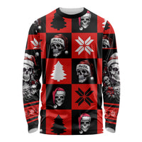 Skull Santa Long Sleeve Shirt Pattern Skull Santa Ugly Christmas - Wonder Print Shop