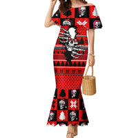Skull Santa Mermaid Dress Pattern Skull Santa Ugly Christmas - Wonder Print Shop