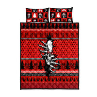 Skull Santa Quilt Bed Set Pattern Skull Santa Ugly Christmas - Wonder Print Shop