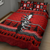 Skull Santa Quilt Bed Set Pattern Skull Santa Ugly Christmas - Wonder Print Shop