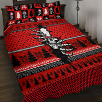 Skull Santa Quilt Bed Set Pattern Skull Santa Ugly Christmas - Wonder Print Shop