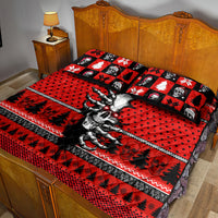 Skull Santa Quilt Bed Set Pattern Skull Santa Ugly Christmas - Wonder Print Shop