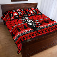 Skull Santa Quilt Bed Set Pattern Skull Santa Ugly Christmas - Wonder Print Shop