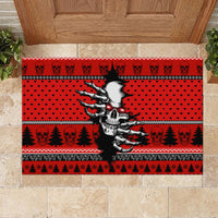 Skull Santa Rubber Doormat Pattern Skull Santa Ugly Christmas - Wonder Print Shop