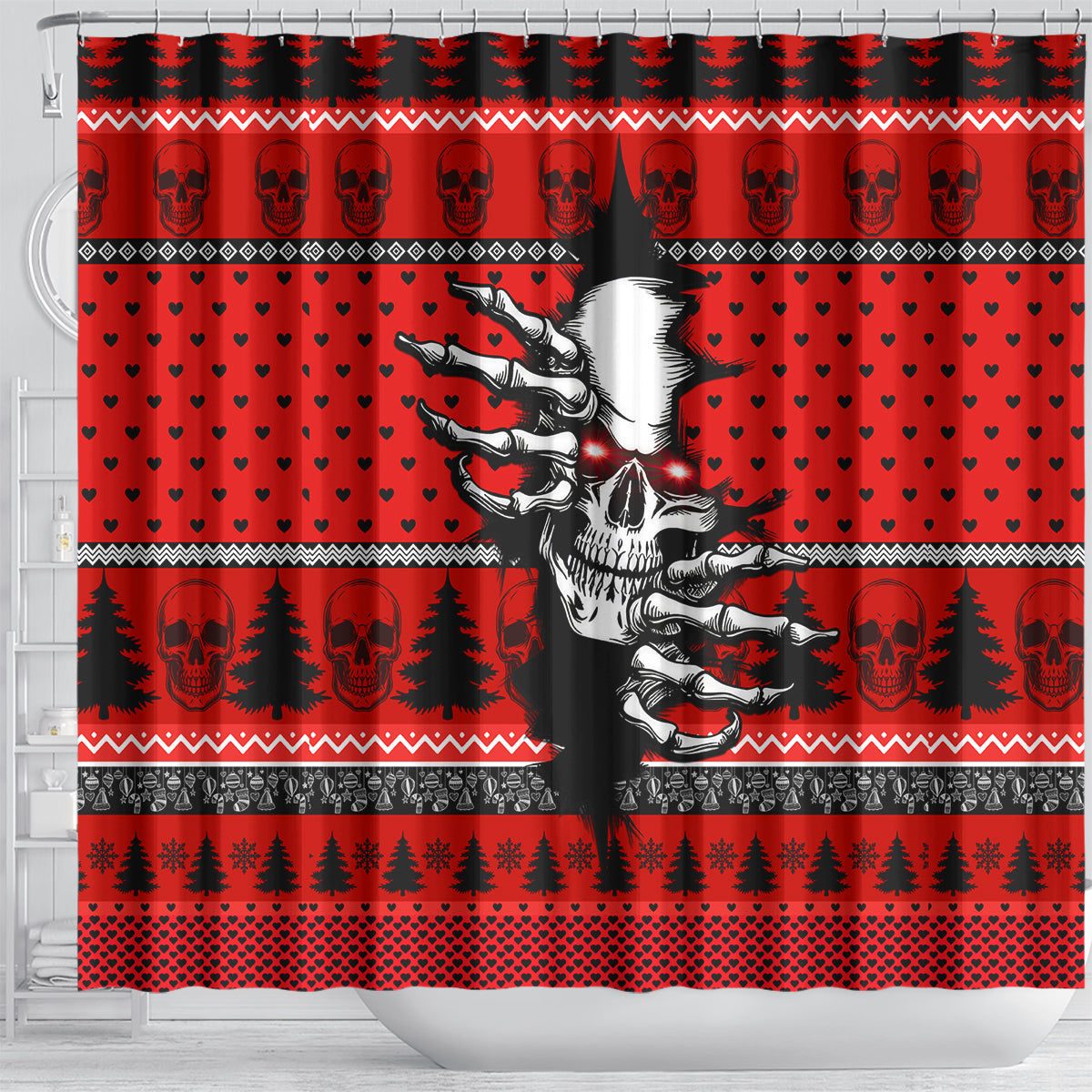 skull-santa-shower-curtain-pattern-skull-santa-ugly-christmas
