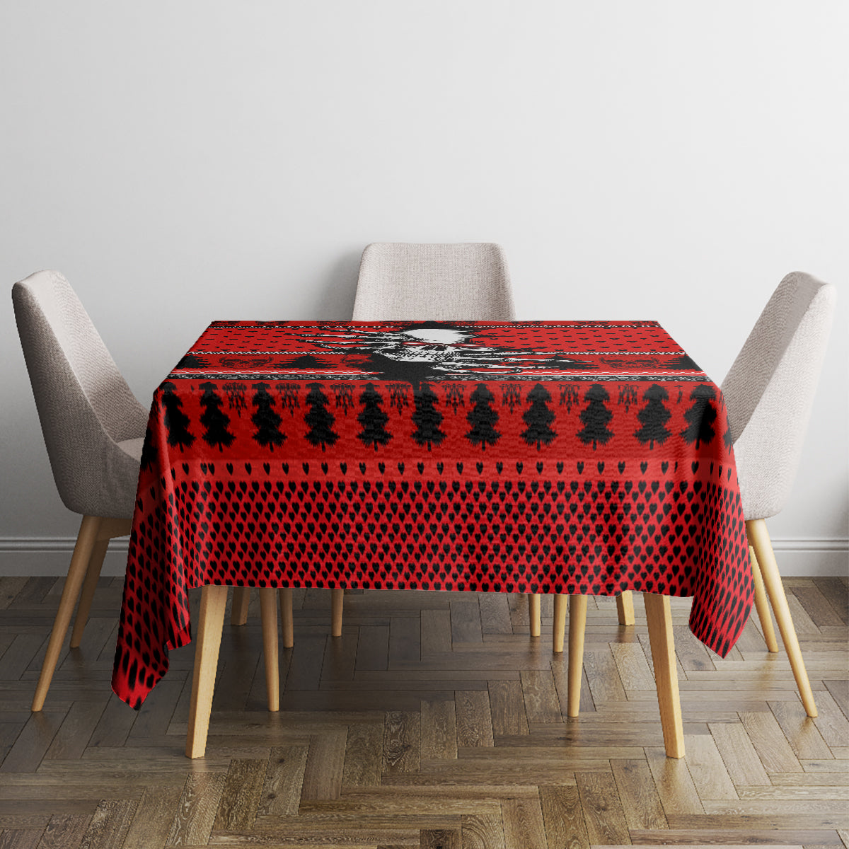 Skull Santa Tablecloth Pattern Skull Santa Ugly Christmas - Wonder Print Shop