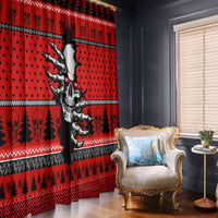 Skull Santa Window Curtain Pattern Skull Santa Ugly Christmas - Wonder Print Shop