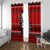 Skull Santa Window Curtain Pattern Skull Santa Ugly Christmas - Wonder Print Shop