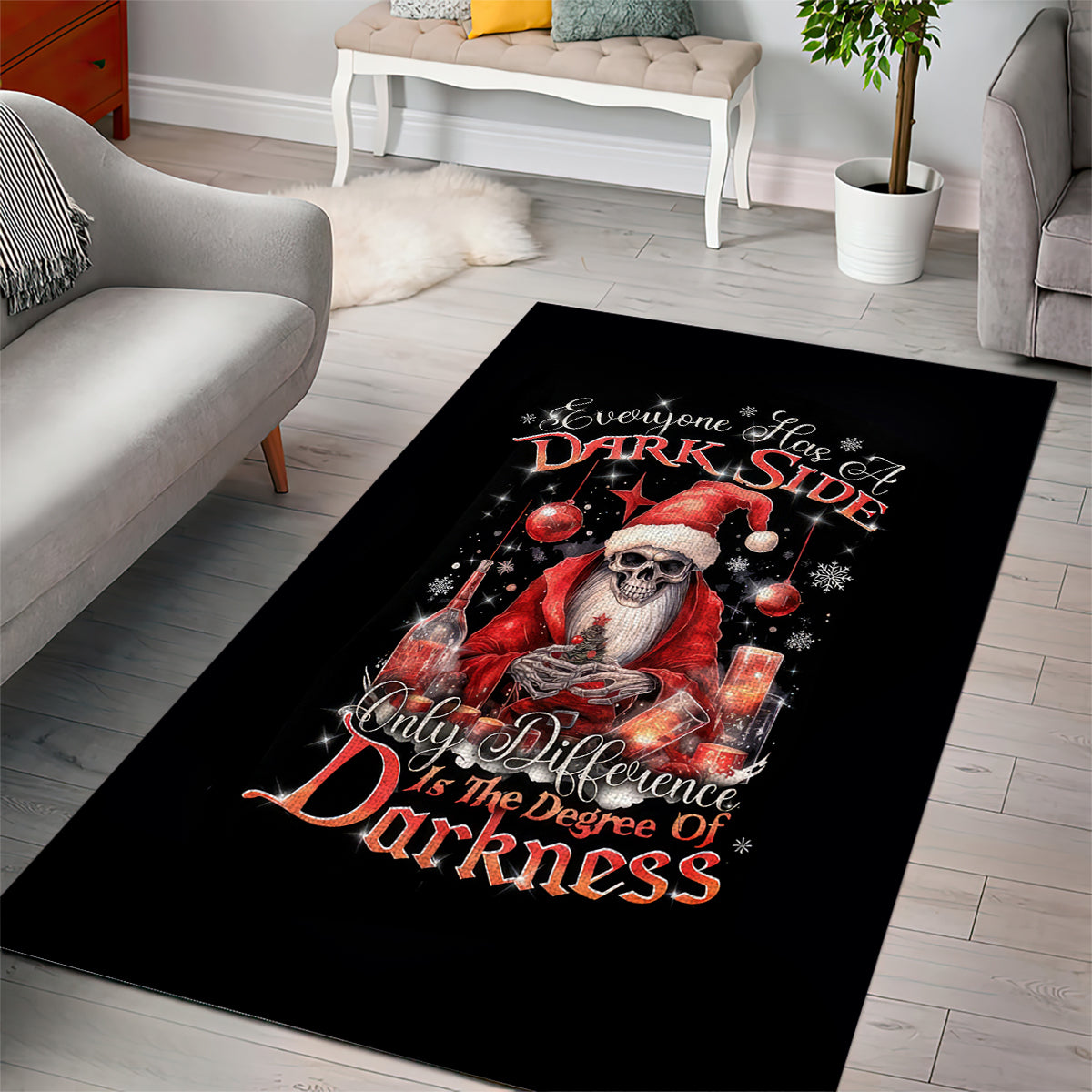 Skull Santa Claus Area Rug Every One Has A Dark Side Difference Is The Degree Of Darkness - Wonder Print Shop