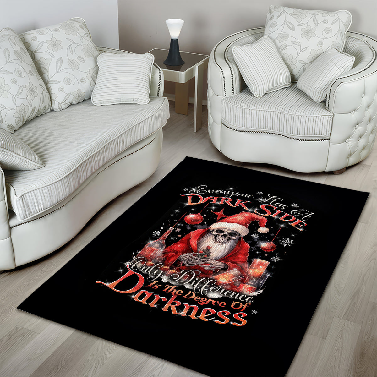 Skull Santa Claus Area Rug Every One Has A Dark Side Difference Is The Degree Of Darkness - Wonder Print Shop