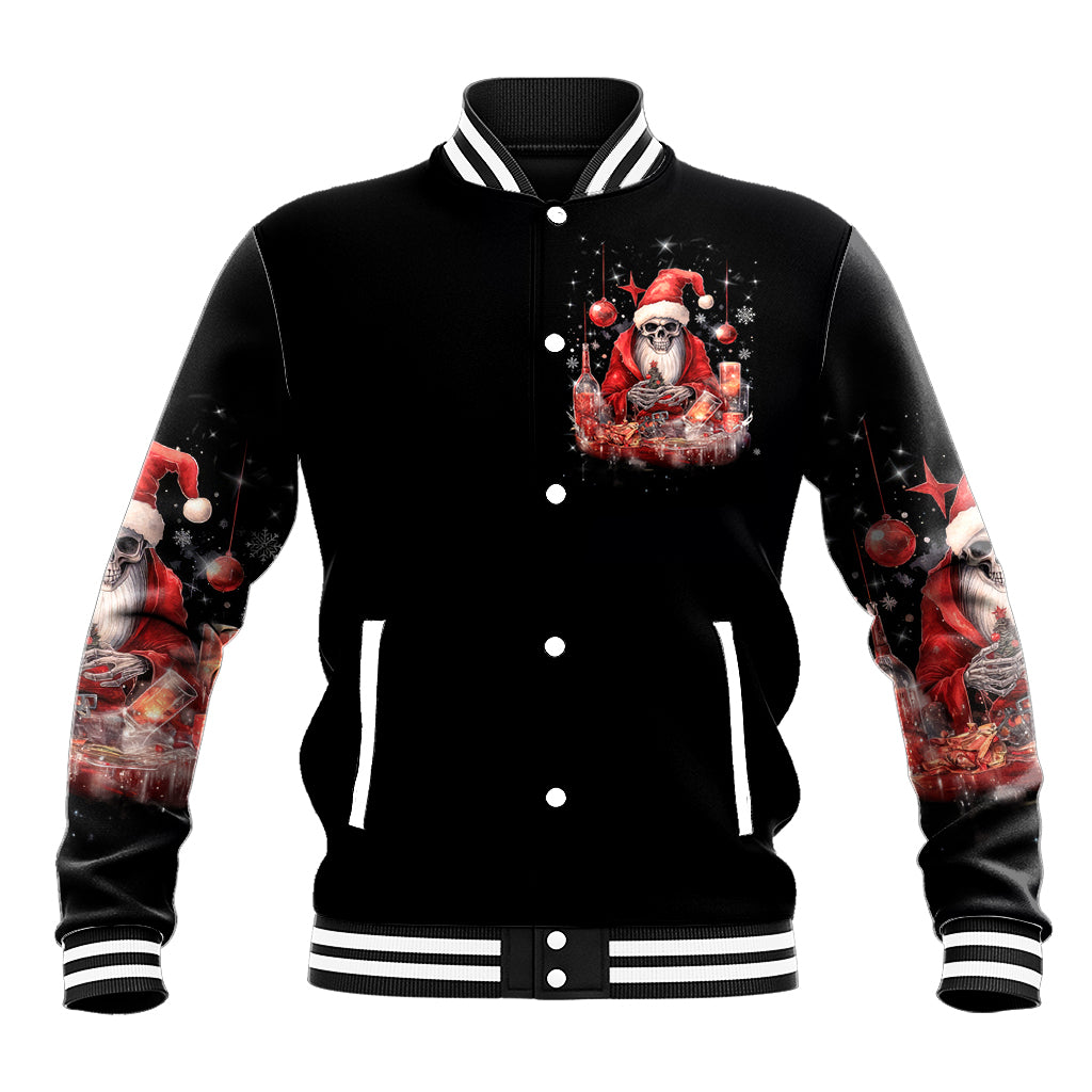 Skull Santa Claus Baseball Jacket Every One Has A Dark Side Difference Is The Degree Of Darkness - Wonder Print Shop
