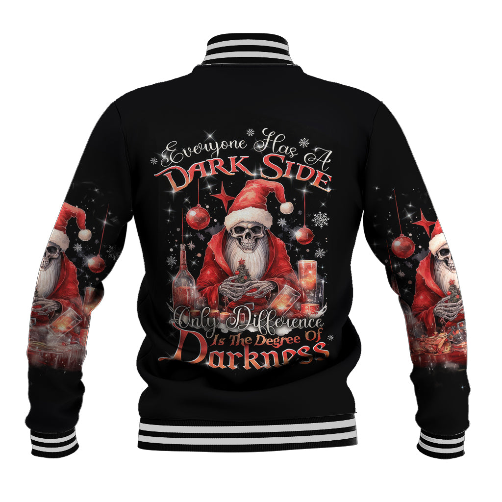 Skull Santa Claus Baseball Jacket Every One Has A Dark Side Difference Is The Degree Of Darkness - Wonder Print Shop
