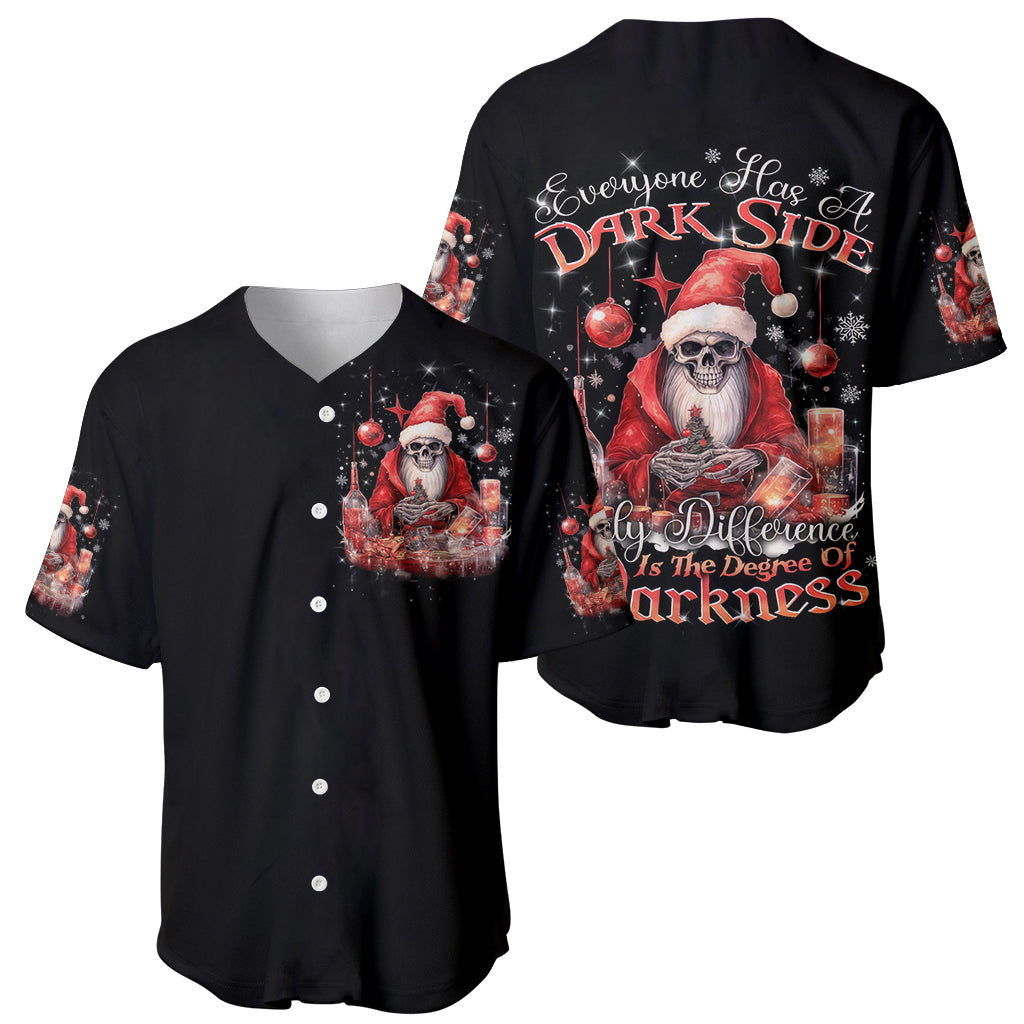 Skull Santa Claus Baseball Jersey Every One Has A Dark Side Difference Is The Degree Of Darkness - Wonder Print Shop