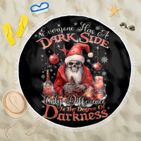 Skull Santa Claus Beach Blanket Every One Has A Dark Side Difference Is The Degree Of Darkness - Wonder Print Shop