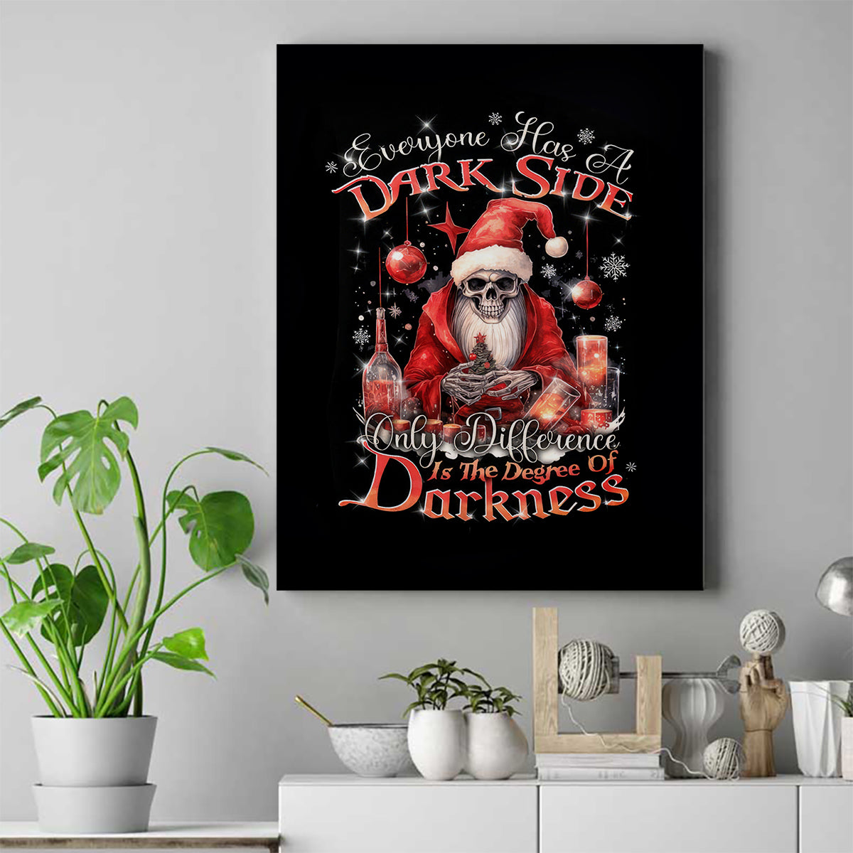 Skull Santa Claus Canvas Wall Art Every One Has A Dark Side Difference Is The Degree Of Darkness - Wonder Print Shop