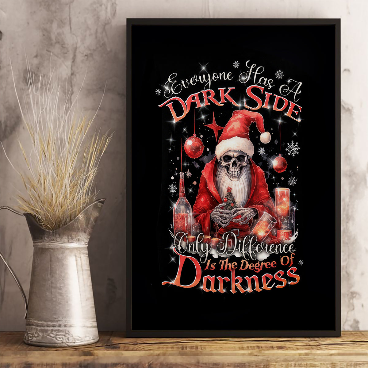 Skull Santa Claus Canvas Wall Art Every One Has A Dark Side Difference Is The Degree Of Darkness - Wonder Print Shop
