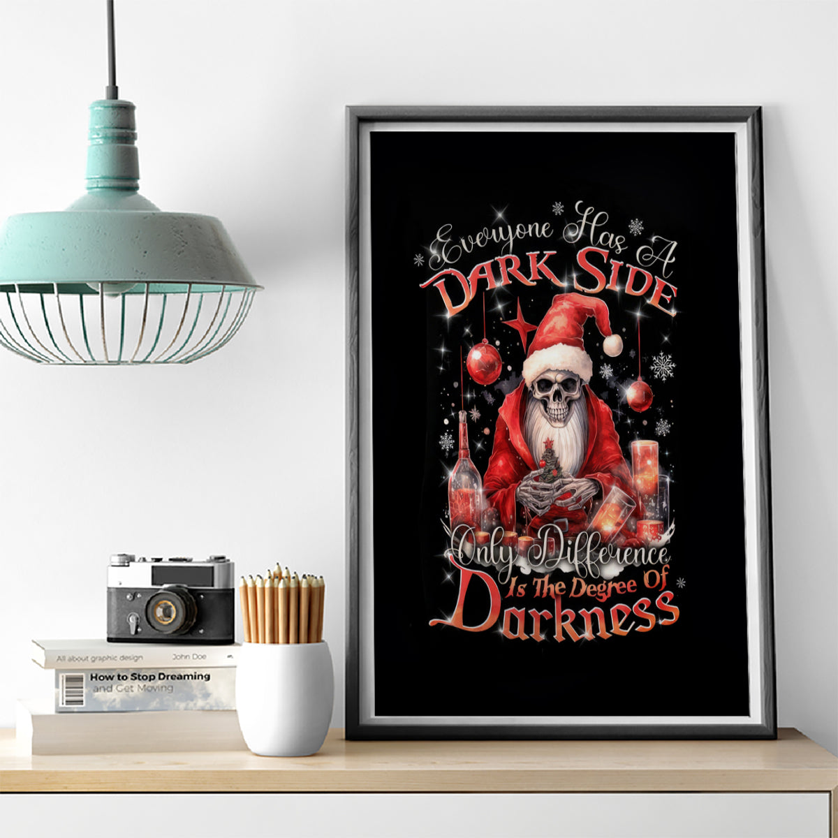 Skull Santa Claus Canvas Wall Art Every One Has A Dark Side Difference Is The Degree Of Darkness - Wonder Print Shop