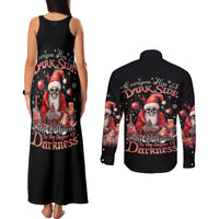 Skull Santa Claus Couples Matching Tank Maxi Dress and Long Sleeve Button Shirt Every One Has A Dark Side Difference Is The Degree Of Darkness - Wonder Print Shop