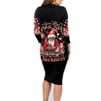 Skull Santa Claus Family Matching Long Sleeve Bodycon Dress and Hawaiian Shirt Every One Has A Dark Side Difference Is The Degree Of Darkness - Wonder Print Shop